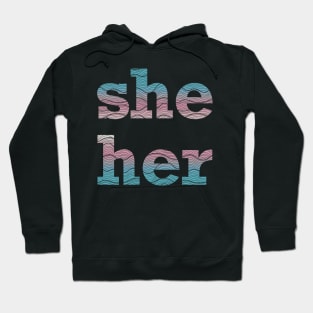 Trans Pride She Her Waves Hoodie